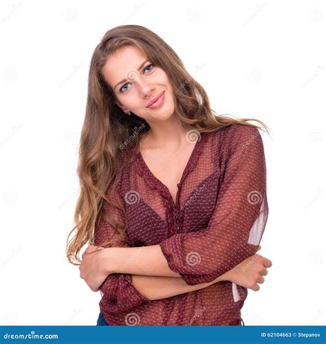 Portrait Of Attractive Caucasian Smiling Woman Stock Image Image Of Attractive Care 62104663