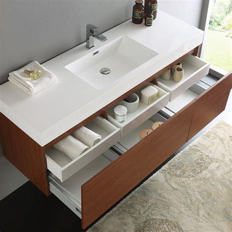 Check spelling or type a new query. Fresca Mezzo 60 in. Modern Wall Hung Bath Vanity in Teak ...