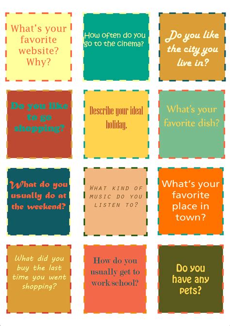 English Conversation Questions For Beginners Pdf > ESL conversation questions - printable cards ...