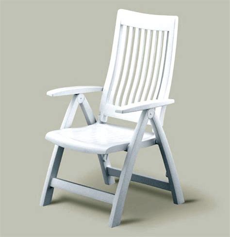 Kettler Folding Reclining Patio Chair W High Back White Frame