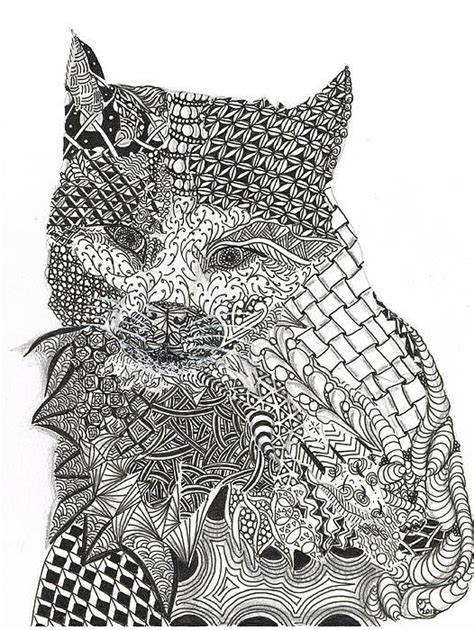 Tangled Cat Art Print By Dianne Ferrer Avec Images Coloriage Art Chat