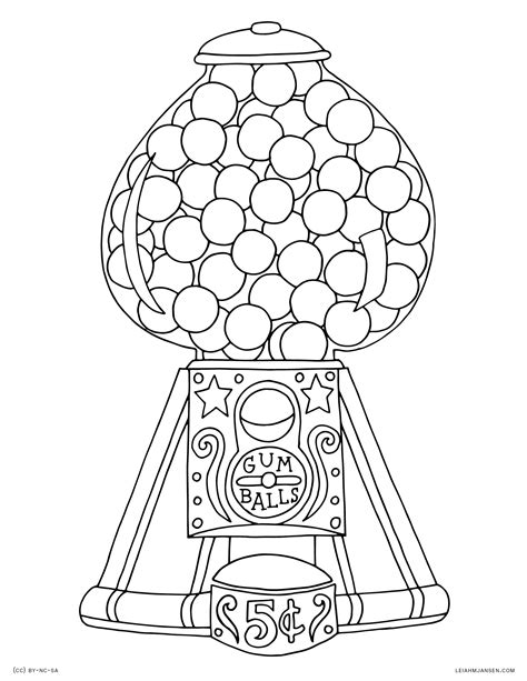 Gumball Machine Coloring Page Qq Coloring Home