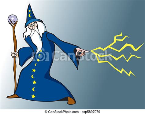 An Old Wizard Casting A Spell CanStock