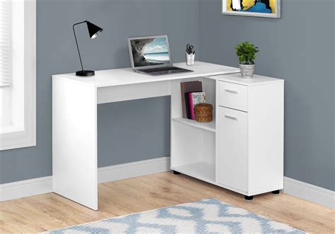 46 White Compact L Shaped Office Desk L Shaped Desk Desk Storage Desk