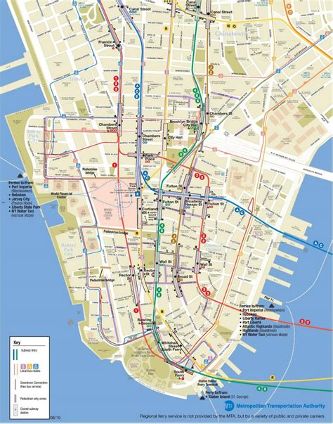 Downtown New York Map Karte Ausdrucken Der Innenstadt Von New York