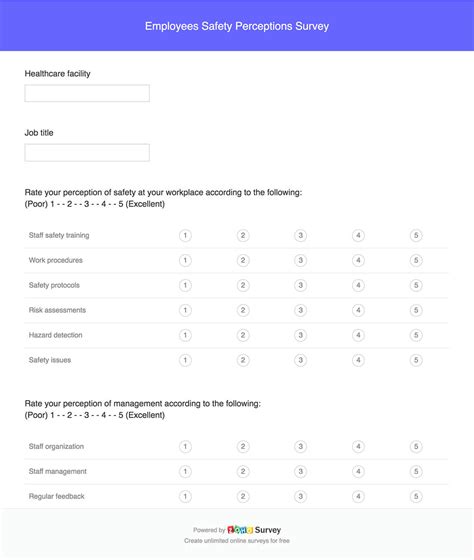 Employees Safety Perceptions Survey Questionnaire Template Zoho Survey