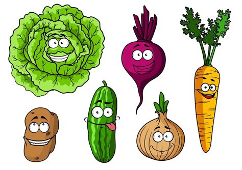 Conjunto De Verduras Frescas De Dibujos Animados 11520488 Vector En