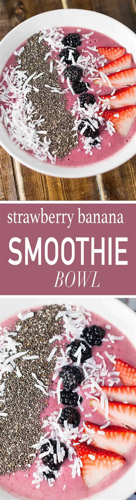 5 Minute Strawberry Banana Smoothie Bowl Recipe Vegan Gluten Free