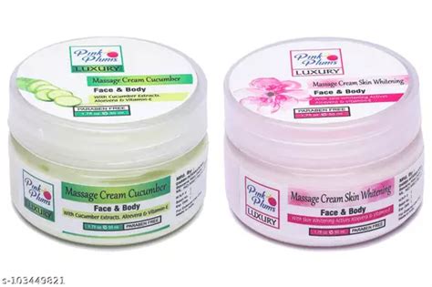 Pink Travel Series Cucumber And Skin Whitening Massage Creams Set Of 2 50 Ml For All Skin Type