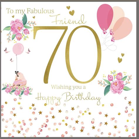 70th Birthday Card For A Fabulous Friend Sa4487 Polkadot Stripes