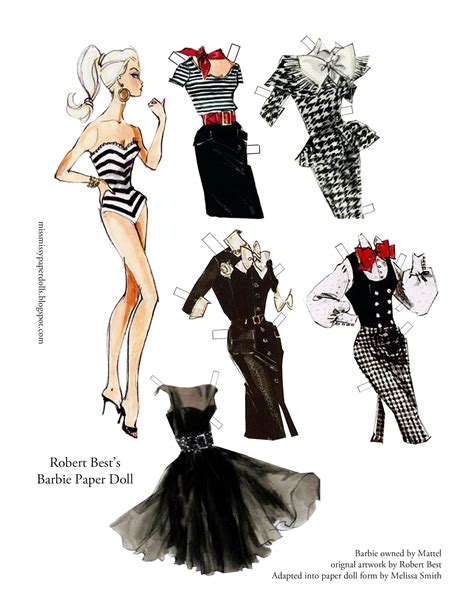 In this tutorial i will show you how to make a barbie doll dress free pdf pattern down below. Miss Missy Paper Dolls: Robert Best Barbie Paper Doll