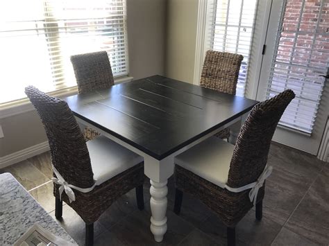 This table is 96 inches in length and 42 inches in width. Square Farmhouse Dining Table | Farmhouse dining table, Table, Solid wood furniture