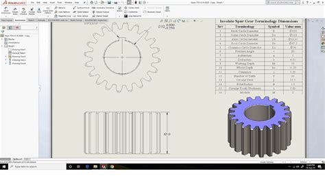 How To Create Pinion With Calculation 2d And 3d Drawing In Solidworks