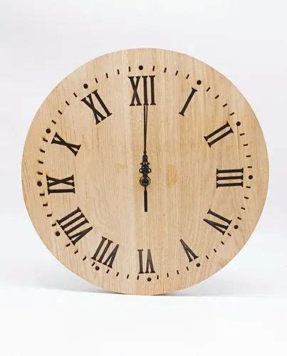 Brown Mechanical Round Wooden Wall Clock With Light For Home Size 12
