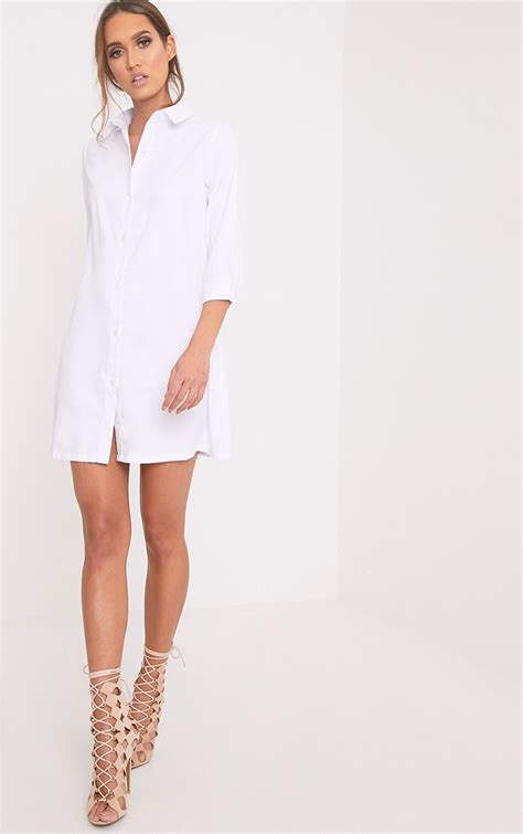 Leni White Shirt Dress White Dresslover Uk