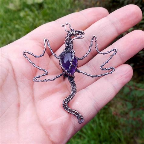 Amethyst Dragon Necklace Mother Of Dragons Cosplay Jewelry Etsy