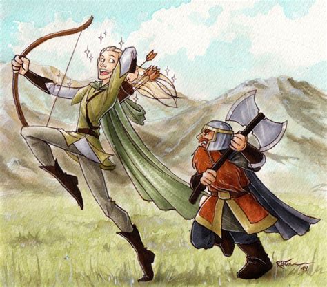 Legolas And Gimli By Captbexx This Sums Up Elf And Dwarf Relationships