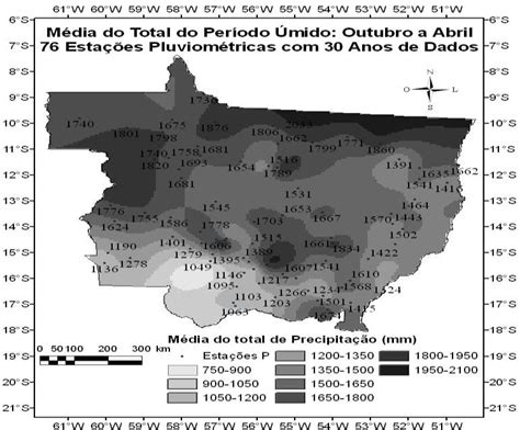 Distribuição Da Precipitação Para O Período úmido Do Estado Do Mato