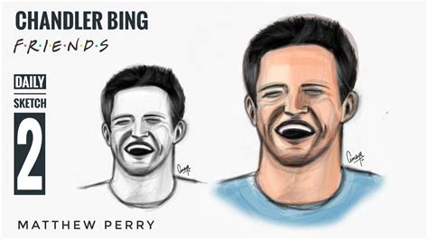 Chandler Bing Digital Art Portrait Drawing Friends Matthew Perry
