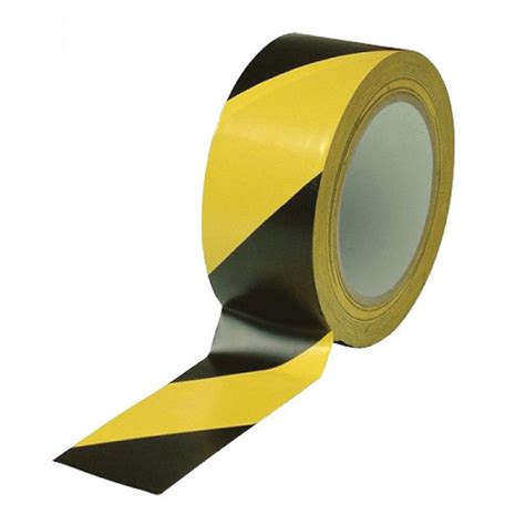 Self Adhesive Black And Yellow Hazard Stripes Floor Tape 48mm X 33m