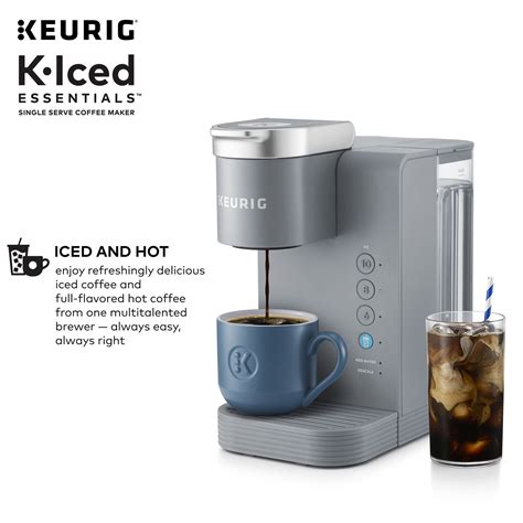 Keurig K Iced Essentials Gray Iced And Hot Single Serve K Cup Pod Coffee Maker Ebay