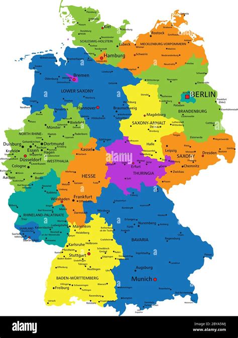 Political Map Of Germany Hi Res Stock Photography And Images Alamy