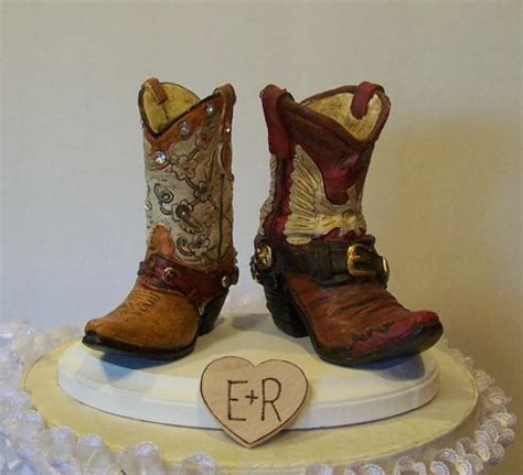 Wedding Cake Topper His And Her Western Cowboy Boots 2216405 Weddbook