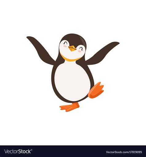 Cute Funny Penguin Doll Dancing Clipart For Kids Vector Image