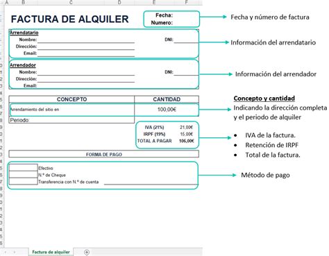 Factura De Alquiler En Excel Descárgala Gratis 2023