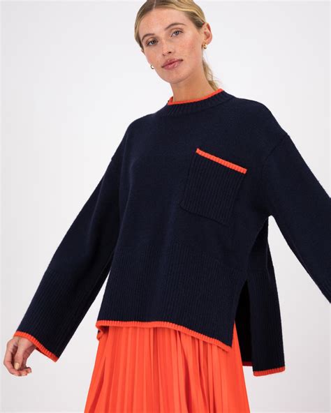 Poetry Michelle Colourblocked Tipped Knitwear Poetry Clothing Store