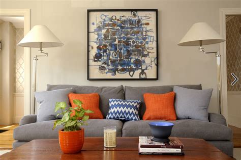 Pin By Michael Maslaney On Living Room Living Room Orange Blue