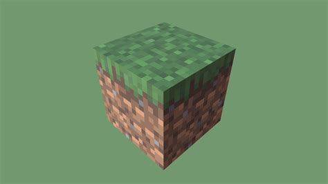 Minecraft Grass Block Download Free 3d Model By Render At Night