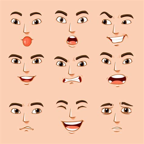 Different Facial Expressions Of Human 373851 Vector Art At Vecteezy