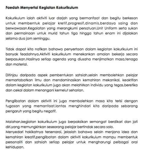 Contoh Karangan Bahasa Melayu Tahun Karangan Bahasa Melayu Upsr My