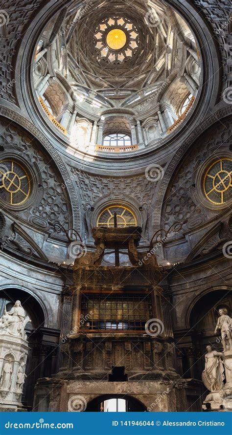 Iew Of The Holy Shroud Chapel Inside The Cathedral Of Turin Restored