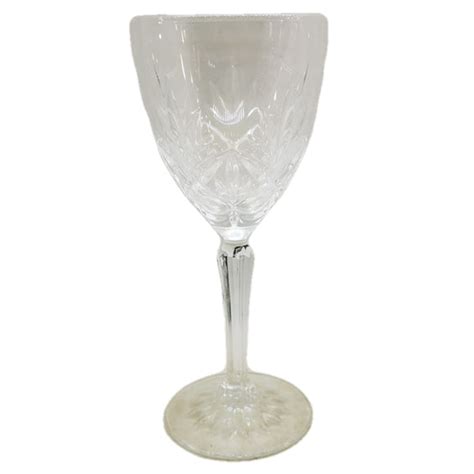 Set Of 4 Edinburgh Crystal Lomond Cut Wine Glasses Vintage Farmhouse Antiques