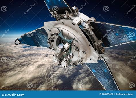 Space Satellite Orbiting The Earth Elements Of This Image Furnished By
