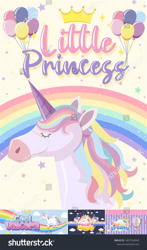 Cute Unicorn Banner On Pastel Background Stock Vector Royalty Free