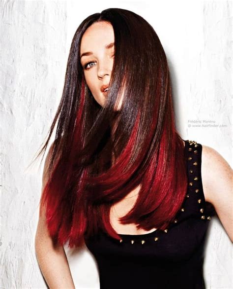 Black Hair Dip Dyed Red Room Decor Ideas
