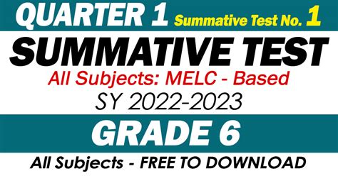 Grade 6 Summative Test No 1 Sy 2022 2023 Melc Based Free Download