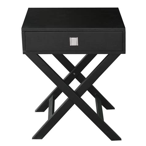 Vero 1 Drawer Bedside Table Black Bedside Table Contemporary