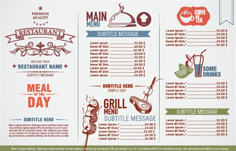 This modern menu restaurant food & drinks menu comes in a4 format with both cmyk and rgb formats to choose from. Modern restaurant menu list design vectors Free vector in ...