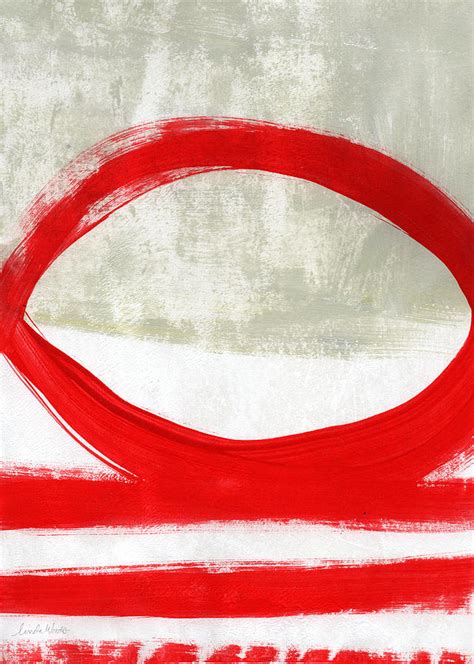 Red Circle 4 Abstract Painting Painting By Linda Woods