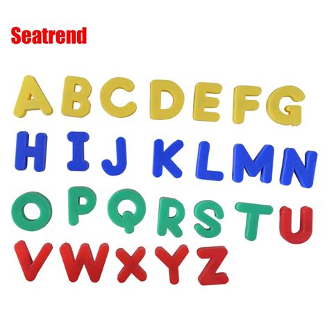 Seatrend 26pcs Plastic Capital Letters 26pcs Lowercase Letters Magnetic