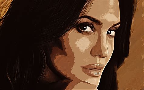 Download Wallpapers Angelina Jolie 4k Vector Art Angelina Jolie