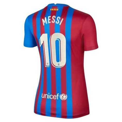 Maillot Fc Barcelona Messi 10 Domicile Femme 2021 2022 Personnaliser