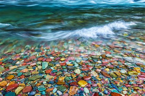 Pebble Shore Lake Glacier National Park Montana Tims