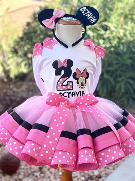 Minnie Mouse Inspired Tutu Minnie Mouse Ears Inspired Ribbon Etsy In