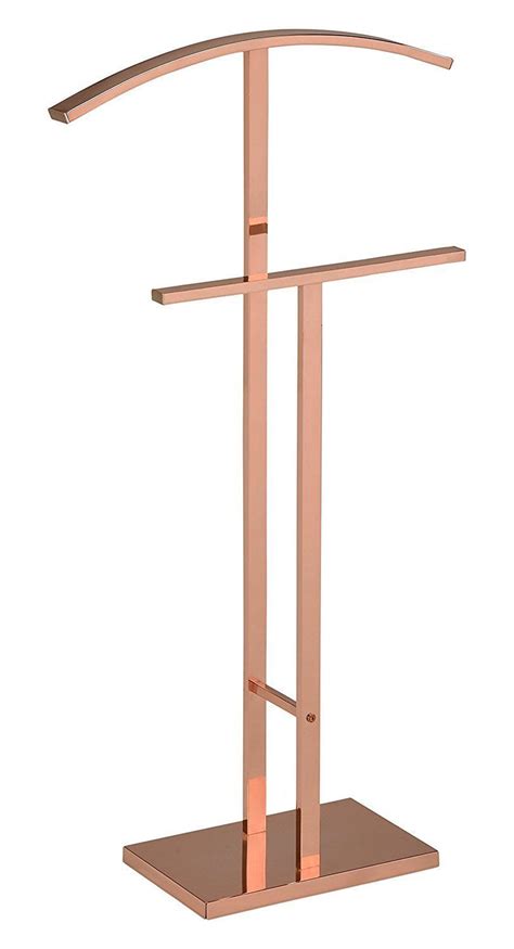 Gold Clothes Rack Rose Gold Metal Modern Suit And Cloth Valet Stand