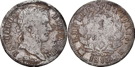 France Franc 1813 K Coin Napoléon I Bordeaux Silver Km6928 Vf20